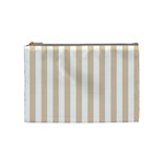 Vertical Stripes - White and Pastel Brown Cosmetic Bag (M)