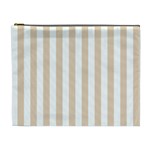 Vertical Stripes - White and Pastel Brown Cosmetic Bag (XL)