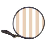 Vertical Stripes - White and Pastel Brown Classic 20-CD Wallet