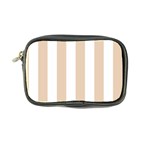 Vertical Stripes - White and Pastel Brown Coin Purse