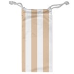 Vertical Stripes - White and Pastel Brown Jewelry Bag