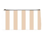 Vertical Stripes - White and Pastel Brown Pencil Case