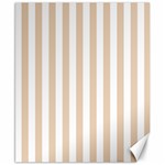 Vertical Stripes - White and Pastel Brown Canvas 8  x 10 