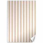 Vertical Stripes - White and Pastel Brown Canvas 12  x 18 