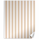 Vertical Stripes - White and Pastel Brown Canvas 16  x 20 