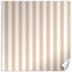 Vertical Stripes - White and Pastel Brown Canvas 20  x 20 