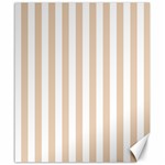Vertical Stripes - White and Pastel Brown Canvas 20  x 24 