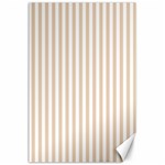 Vertical Stripes - White and Pastel Brown Canvas 24  x 36 