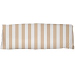Vertical Stripes - White and Pastel Brown Body Pillow Case (Dakimakura) (One Side)
