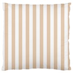 Vertical Stripes - White and Pastel Brown Large Flano Cushion Case (One Side)