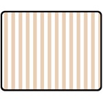 Vertical Stripes - White and Pastel Brown Fleece Blanket (Medium) (One Side)