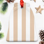 Vertical Stripes - White and Pastel Brown Bell Ornament (Two Sides)