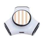 Vertical Stripes - White and Pastel Brown Portable USB Hub (One Side)