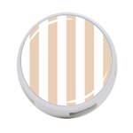 Vertical Stripes - White and Pastel Brown 4-Port USB Hub (Two Sides)