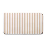 Vertical Stripes - White and Pastel Brown Medium Bar Mat