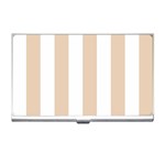 Vertical Stripes - White and Pastel Brown Business Card Holder