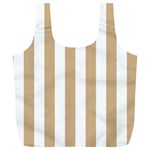 Vertical Stripes - White and Tan Brown Full Print Recycle Bag (XL)