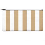 Vertical Stripes - White and Tan Brown Pencil Case