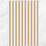 Vertical Stripes - White and Tan Brown Canvas 12  x 18 