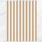 Vertical Stripes - White and Tan Brown Canvas 18  x 24 