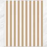Vertical Stripes - White and Tan Brown Canvas 20  x 24 