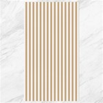 Vertical Stripes - White and Tan Brown Canvas 40  x 72 