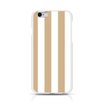 Vertical Stripes - White and Tan Brown Apple iPhone 6/6S Silicone Case (Transparent)