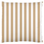 Vertical Stripes - White and Tan Brown Large Cushion Case (One Side)