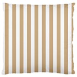 Vertical Stripes - White and Tan Brown Large Flano Cushion Case (Two Sides)
