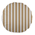 Vertical Stripes - White and Tan Brown Large 18  Premium Flano Round Cushion