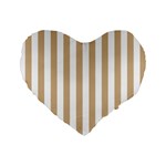 Vertical Stripes - White and Tan Brown Standard 16  Premium Flano Heart Shape Cushion