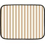 Vertical Stripes - White and Tan Brown Fleece Blanket (Mini)