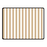 Vertical Stripes - White and Tan Brown Fleece Blanket (Small) (One Side)