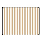 Vertical Stripes - White and Tan Brown Double Sided Fleece Blanket (Small) (Two Sides)