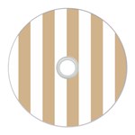 Vertical Stripes - White and Tan Brown CD Wall Clock