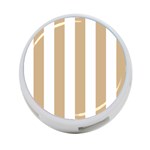 Vertical Stripes - White and Tan Brown 4-Port USB Hub (Two Sides)