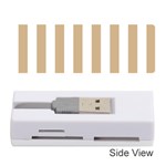 Vertical Stripes - White and Tan Brown Memory Card Reader (Stick)