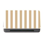 Vertical Stripes - White and Tan Brown Memory Card Reader with CF