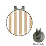 Vertical Stripes - White and Tan Brown Golf Ball Marker Hat Clip