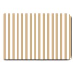 Vertical Stripes - White and Tan Brown Large Doormat