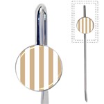 Vertical Stripes - White and Tan Brown Book Mark