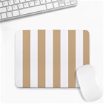 Vertical Stripes - White and Tan Brown Small Mousepad