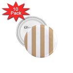 Vertical Stripes - White and Tan Brown 1.75  Button (10 pack)