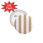 Vertical Stripes - White and Tan Brown 1.75  Button (100 pack)