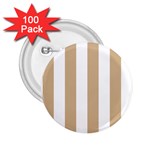 Vertical Stripes - White and Tan Brown 2.25  Button (100 pack)