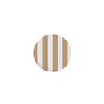 Vertical Stripes - White and Tan Brown 1  Mini Magnet