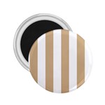 Vertical Stripes - White and Tan Brown 2.25  Magnet