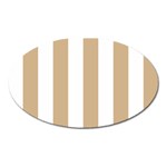 Vertical Stripes - White and Tan Brown Magnet (Oval)
