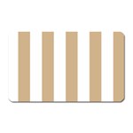 Vertical Stripes - White and Tan Brown Magnet (Rectangular)