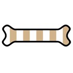 Vertical Stripes - White and Tan Brown Magnet (Dog Bone)
